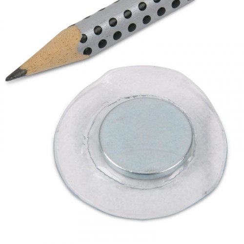 Disque magnétique à coudre Ø 18 x 2 mm dans un rond PVC - revêtement
