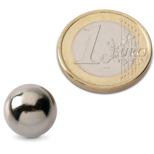 Sphère magnétique / Aimant sphèrique Ø 12,7 mm nickel N40 - adhérence 2,8 kg