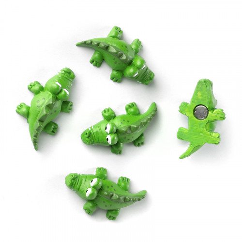 Aimants déco KROKO - Set de 5 crocodiles magnétiques verts