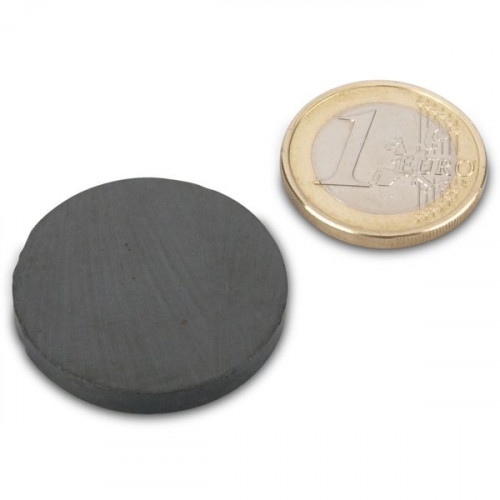 Disque magnétique Ø 30,0 x 4,0 mm Y35 ferrite - adhérence 800 g