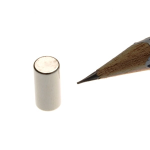Cylindre magnétique Ø 6,0 x 12,0 mm N35 nickel - adhérence 1,2 kg