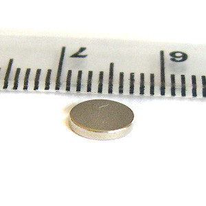 Disque magnétique Ø 6,0 x 1,0 mm N45 nickel - adhérence 300 g