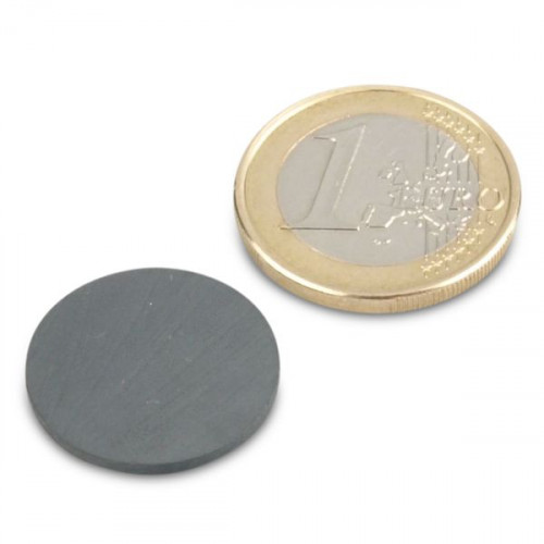 Disque magnétique Ø 20,0 x 1,5 mm Y30 ferrite - adhérence 200 g