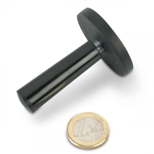 Système magnétique Ø 43 mm caoutchouté avec poignée - adhérence 5,3 kg