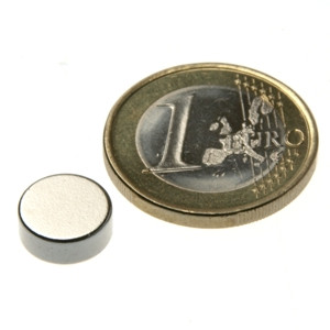 Disque magnétique Ø 10,0 x 4,0 mm N42 nickel - adhérence 2,5 kg
