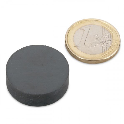 Disque magnétique Ø 25 x 8 mm ferrite Y35 - adhérence 1,3 kg