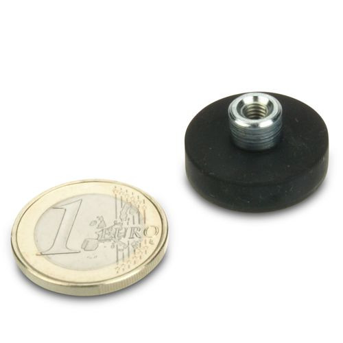 Système magnétique Ø 22 mm caoutchouté avec douille M4 - adhérence 5,8 kg