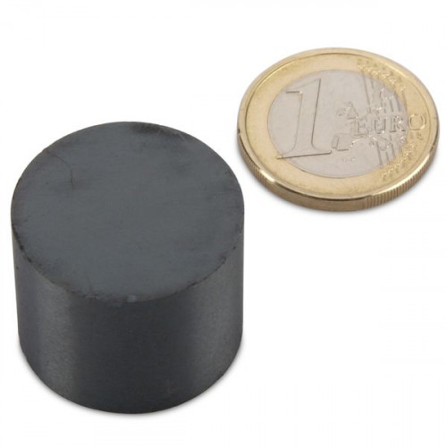 Disque magnétique Ø 25,0 x 20,0 mm Y35 ferrite - adhérence 2,4 kg