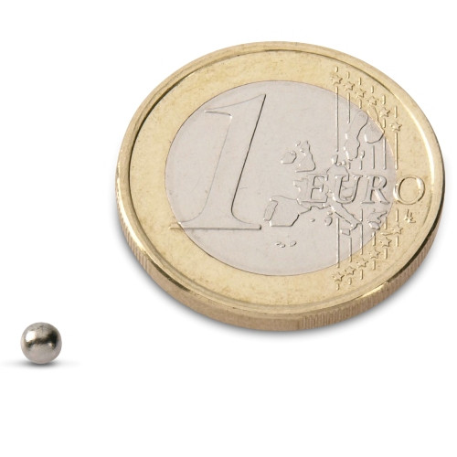 Sphère magnétique / Aimant sphèrique Ø 3.0 mm nickel N40 - adhérence 130 g
