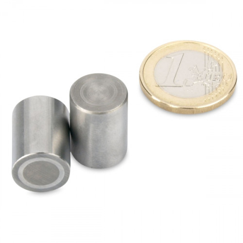 AlNiCo Aimant cylindrique avec base Ø 10 x 16 mm, acier, tolérance h6, 900 g
