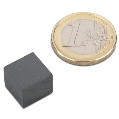 Cuboïde magnétique 12,0 x 12,0 x 10,0 mm ferrite Y35 - adhérence 600 g