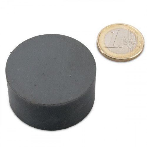 Disque magnétique Ø 40,0 x 20,0 mm Y35 ferrite - adhérence 4,7 kg