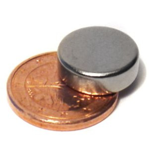 Disque magnétique Ø 12,0 x 4,0 mm N40 nickel - adhérence 3,5 kg