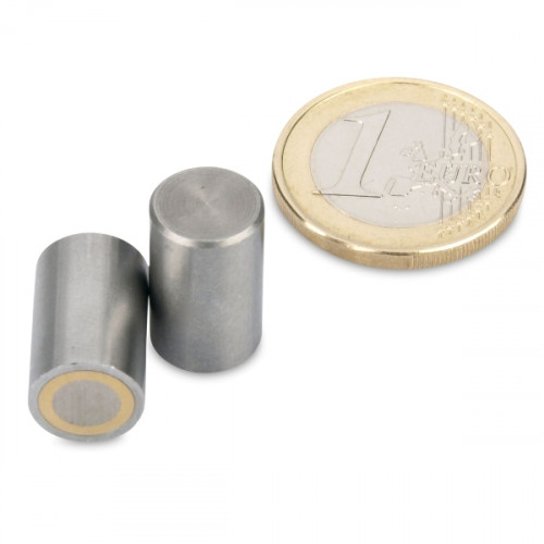 AlNiCo Aimant cylindrique avec base Ø 13 x 18 mm, acier, tolérance h6, 1,2 kg