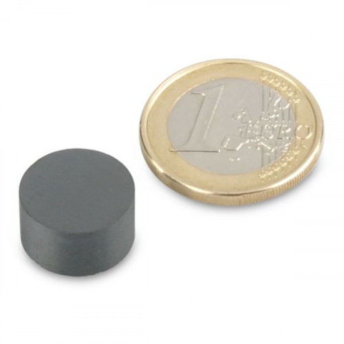 Disque magnétique Ø 14,0 x 8,0 mm Y30 ferrite - adhérence 450 g