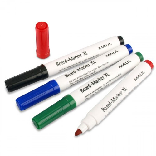 Marqueur pour tableau XL, set de 4 stylos, couleurs assorties