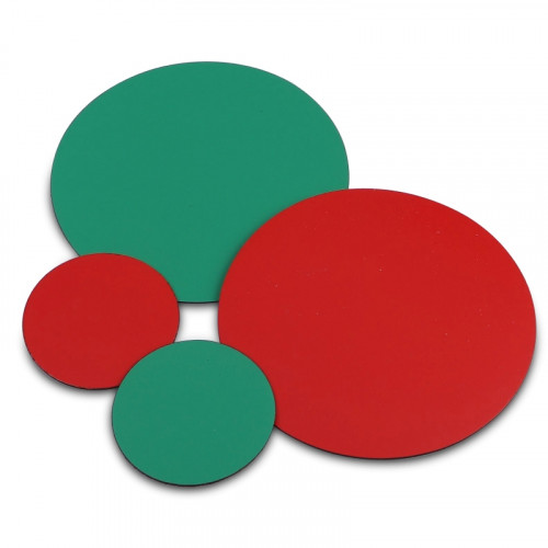 Aimant réversible Symbole magnétique en feuille magnétique bicolore rouge / vert