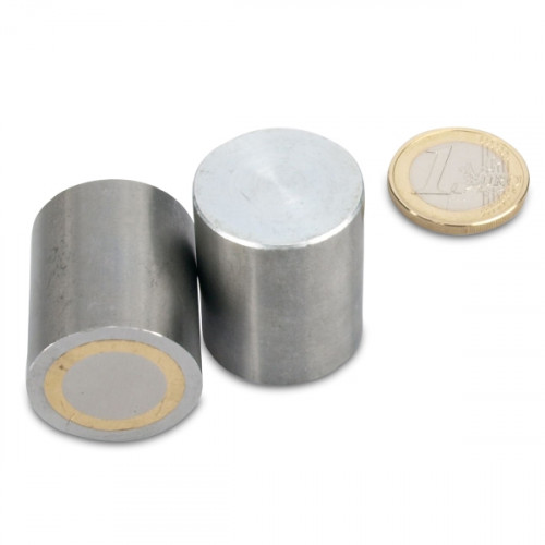 AlNiCo Aimant cylindrique avec base Ø 25 x 30 mm, acier, tolérance h6, 6,1 kg