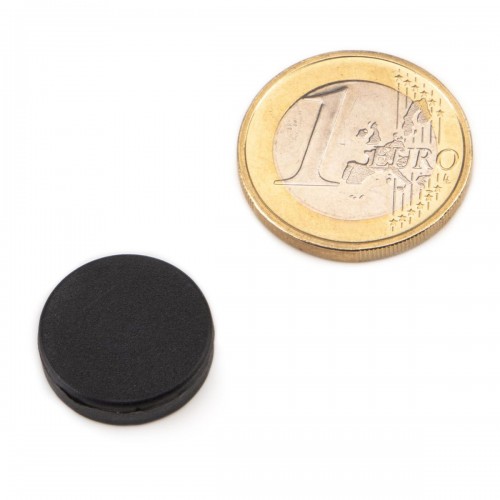 Disque magnétique néodyme Ø 16,8 x 4,4 mm plastique - noir
