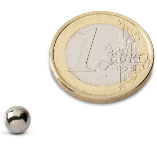 Sphère magnétique / Aimant sphèrique Ø 6,0 mm nickel N38 - adhérence 500 g