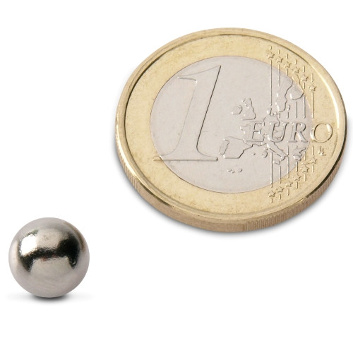 Sphère magnétique / Aimant sphèrique Ø 8,0 mm nickel N38 - adhérence 400 g