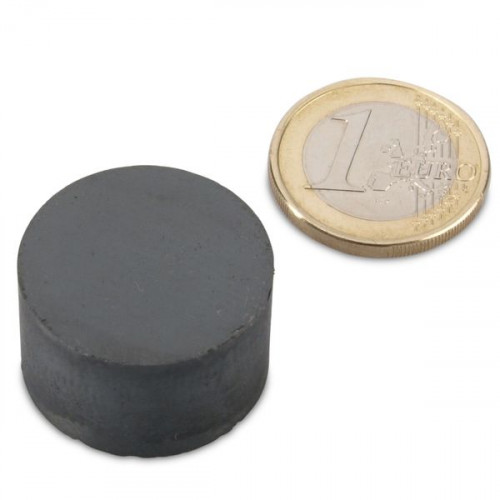Disque magnétique Ø 25,0 x 15,0 mm Y35 Ferrite - adhérence 2,3 kg