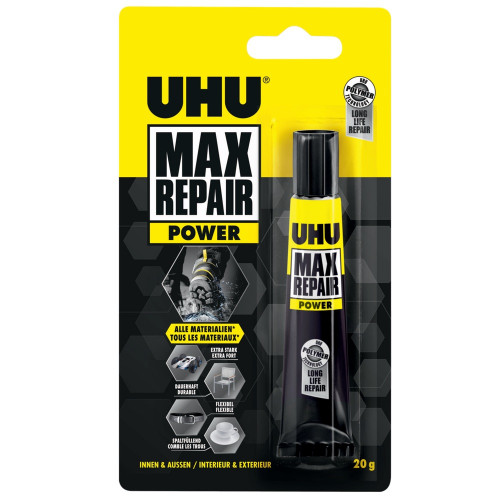 UHU Max Repair, adhésif magnétique extrêmement puissant, 20 g
