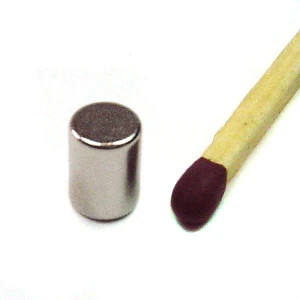Cylindre magnétique Ø 5,0 x 7,0 mm N40 nickel - adhérence 800 g