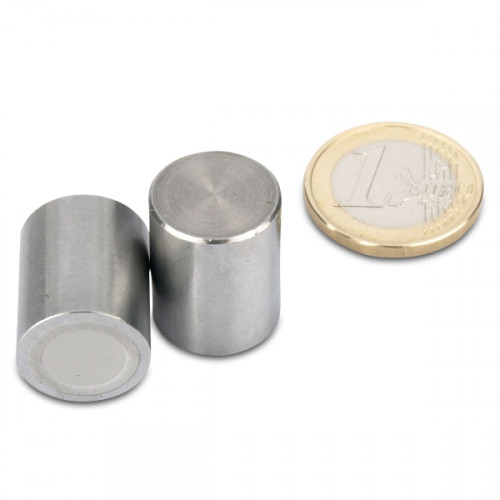 AlNiCo Aimant cylindrique avec base Ø 16 x 20 mm, acier, tolérance h6, 2 kg