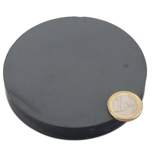 Disque magnétique Ø 100,0 x 15,0 mm Y35 ferrite - adhérence 11 kg
