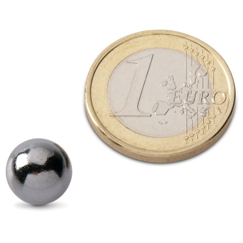 Sphère magnétique / Aimant sphèrique Ø 10,0 mm nickel N40 - adhérence 1,5 kg