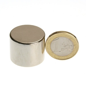 Disque magnétique Ø 24,5 x 20,0 mm N50 nickel - adhérence 26 kg