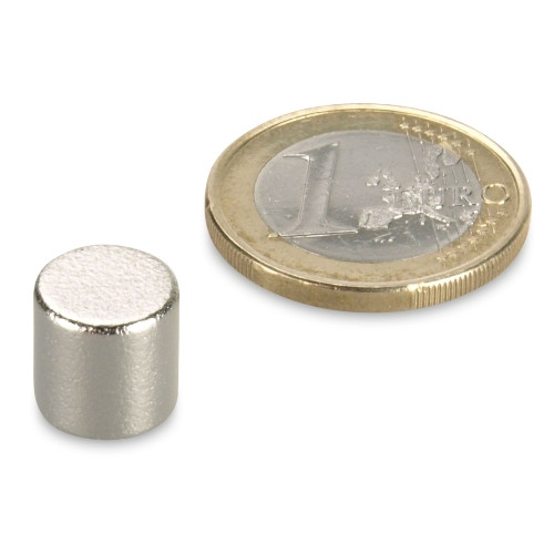 SmCo Disque magnétique Ø 10,0 x 10,0 mm S280 nickel - adhérence 2,8 kg