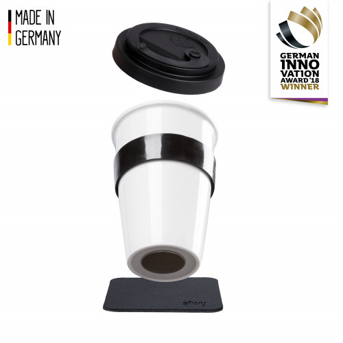 silwy Tasse à café magnétique en porcelaine TO-GO-CUP avec nano gel pad