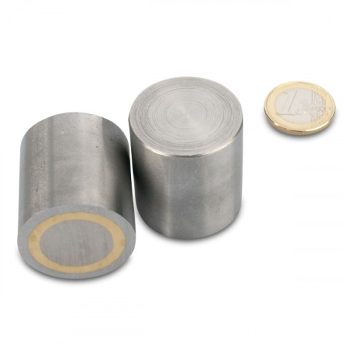 AlNiCo Aimant cylindrique avec base Ø 32 x 35 mm, acier, tolérance h6, 16,3 kg