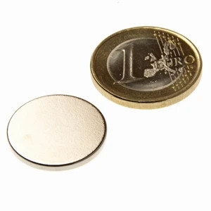Disque magnétique Ø 20,0 x 2,0 mm N45 nickel - adhérence 2,5 kg